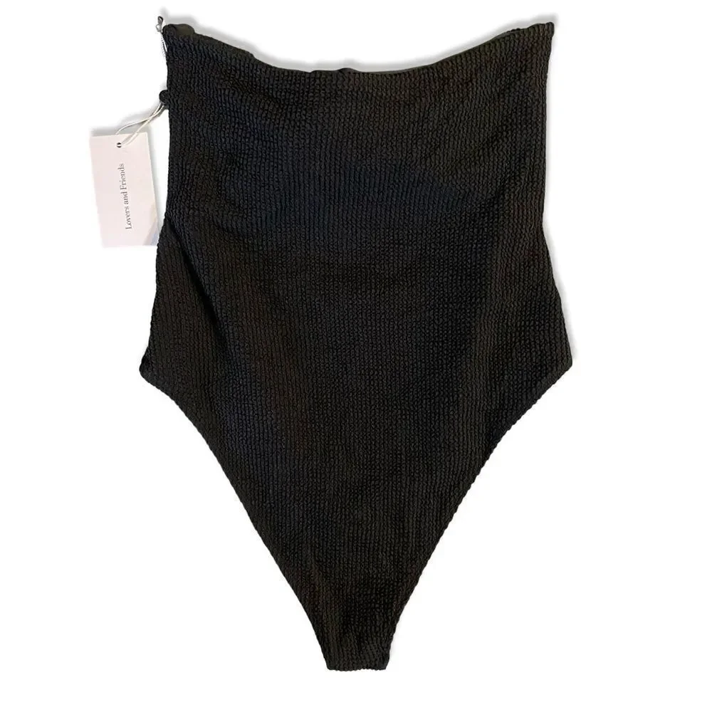 NWT Lovers and Friends Maira one piece swimsuit tie front bathing suit Revolve M - Picture 5 of 8